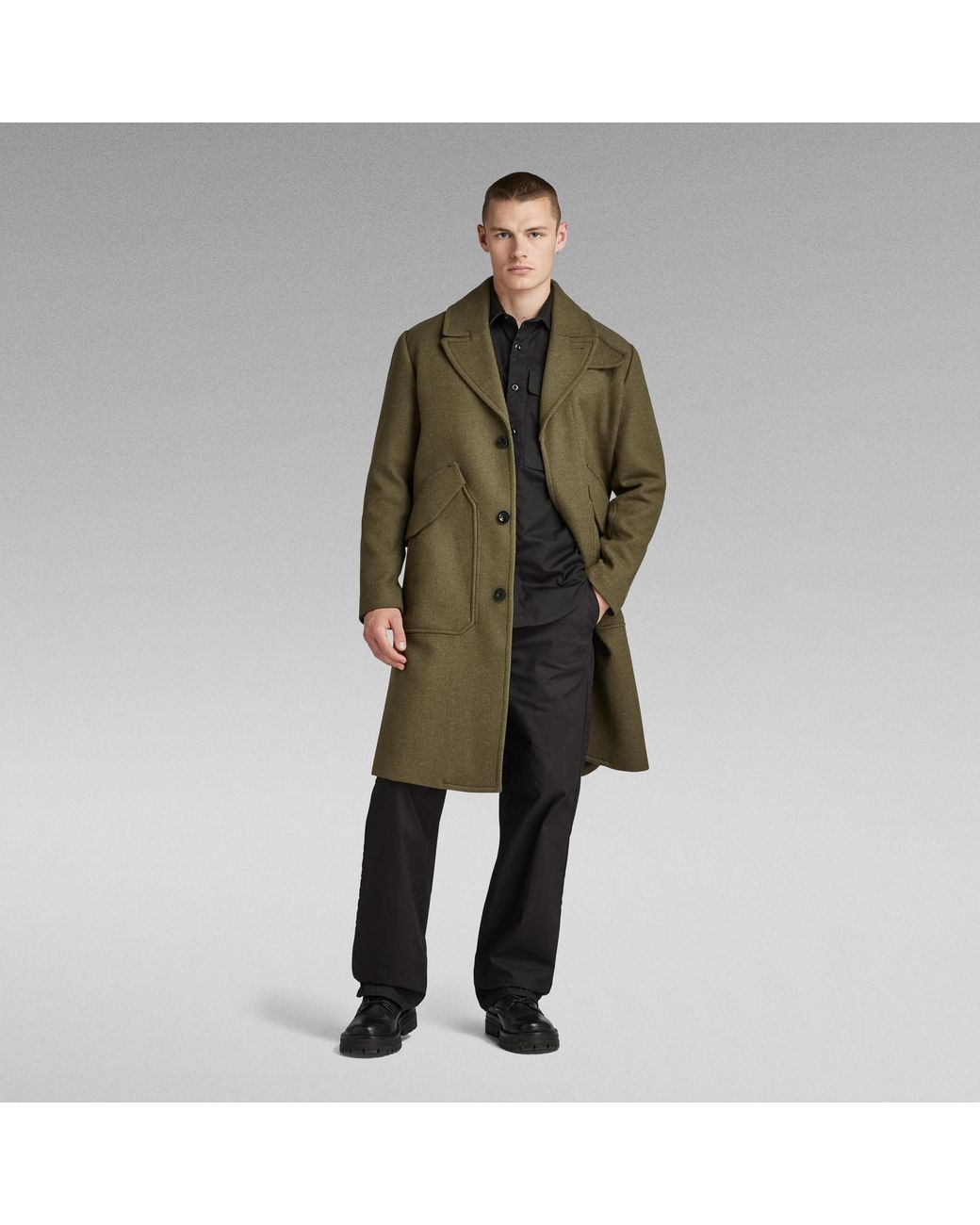 G-Star G-Star Raw Premium Wool Overcoat in Green for Men | Lyst UK