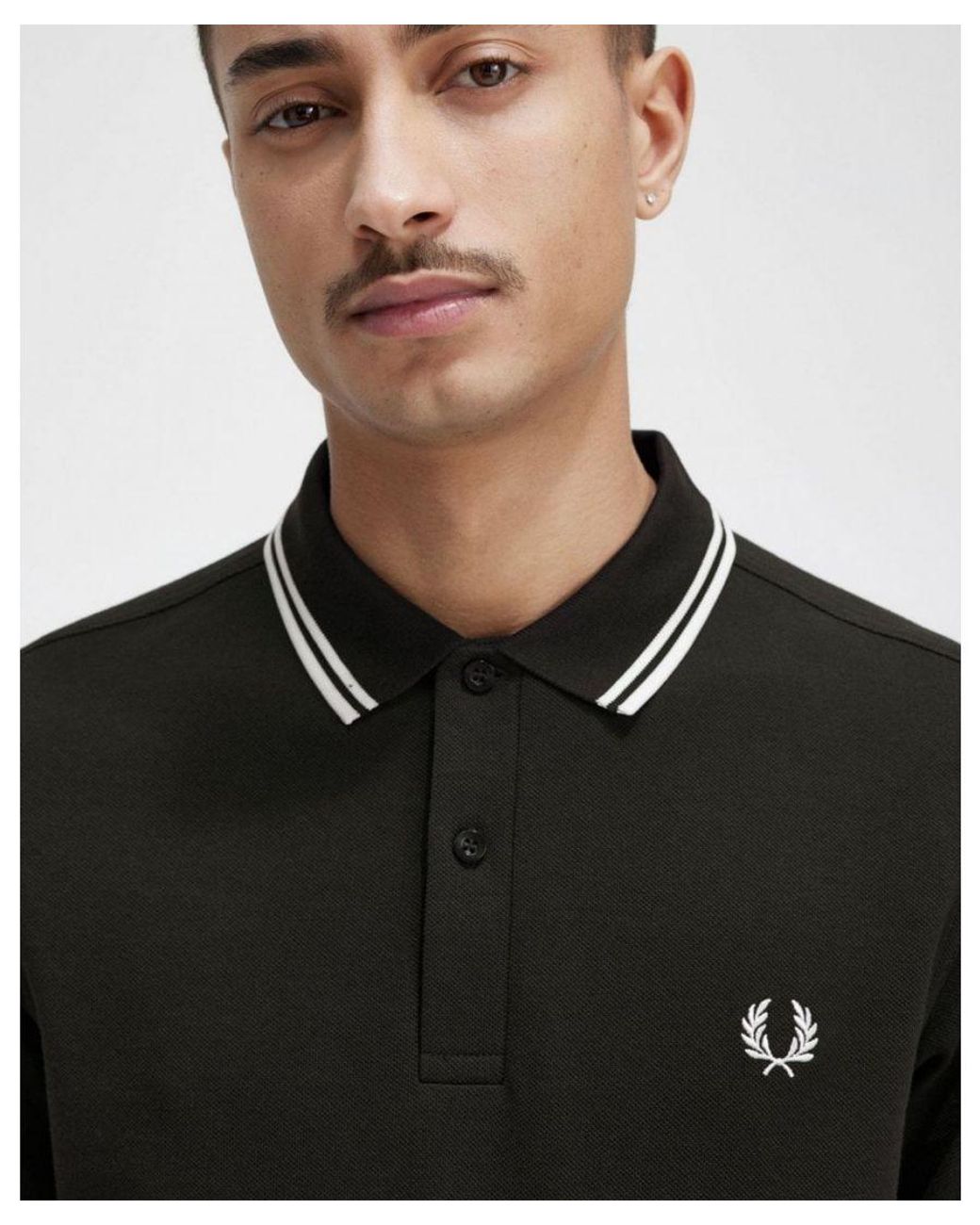 Fred Perry Black Twin Tipped Signature Polo Shirt Nos for men