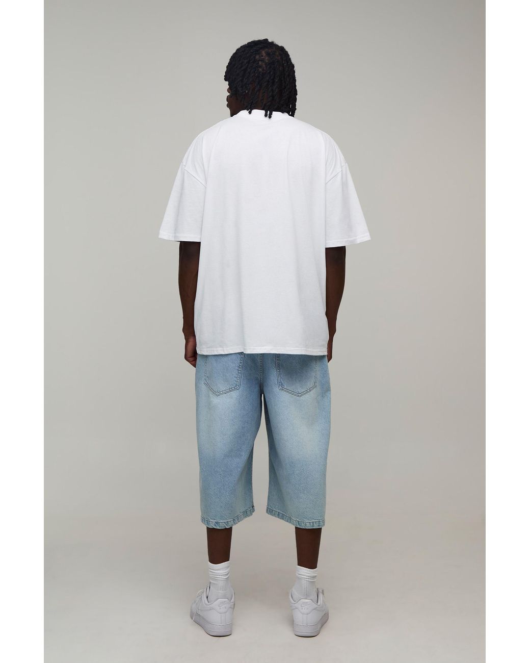 BoohooMAN White Tall Oversized Monte Carlo Print T-Shirt for men