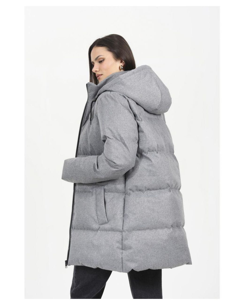 Brave Soul Hooded Padded Puffer Jacket in Grey Lyst UK