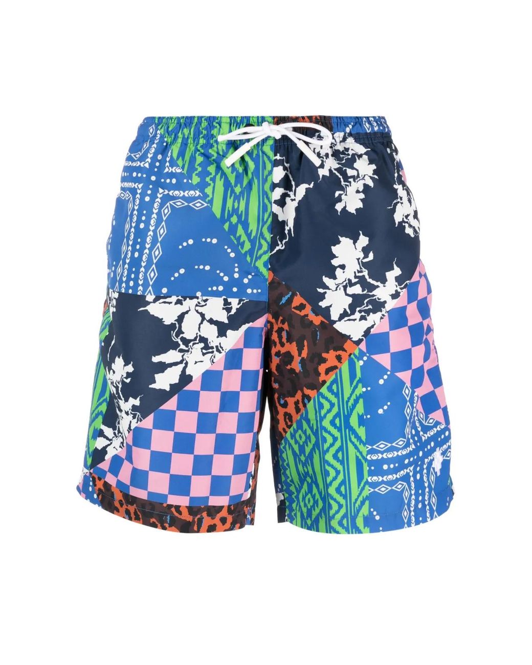 Marcelo Burlon Mix&Match Patchwork Zwemshorts in het Blue voor heren