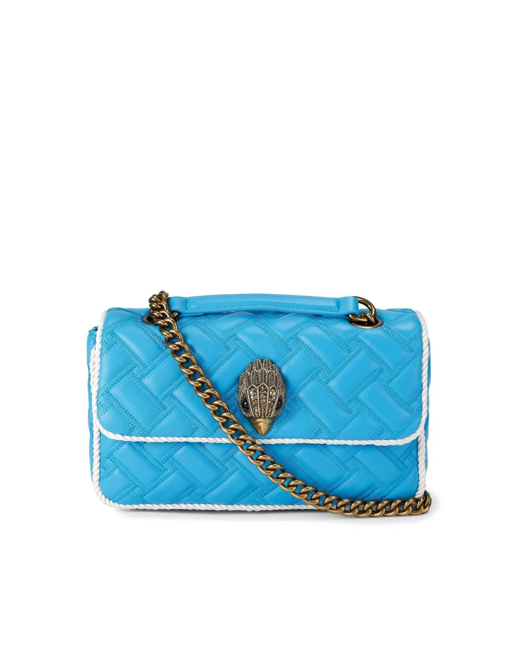 Kurt Geiger Blue Leather Kc Kensington Flap Bag