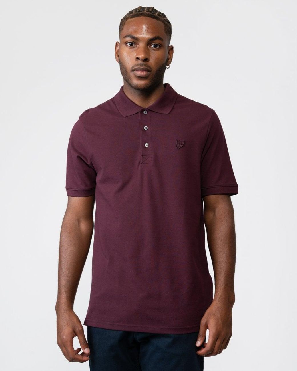 Lyle & Scott Purple Tonal Eagle Polo Shirt Size: M for men