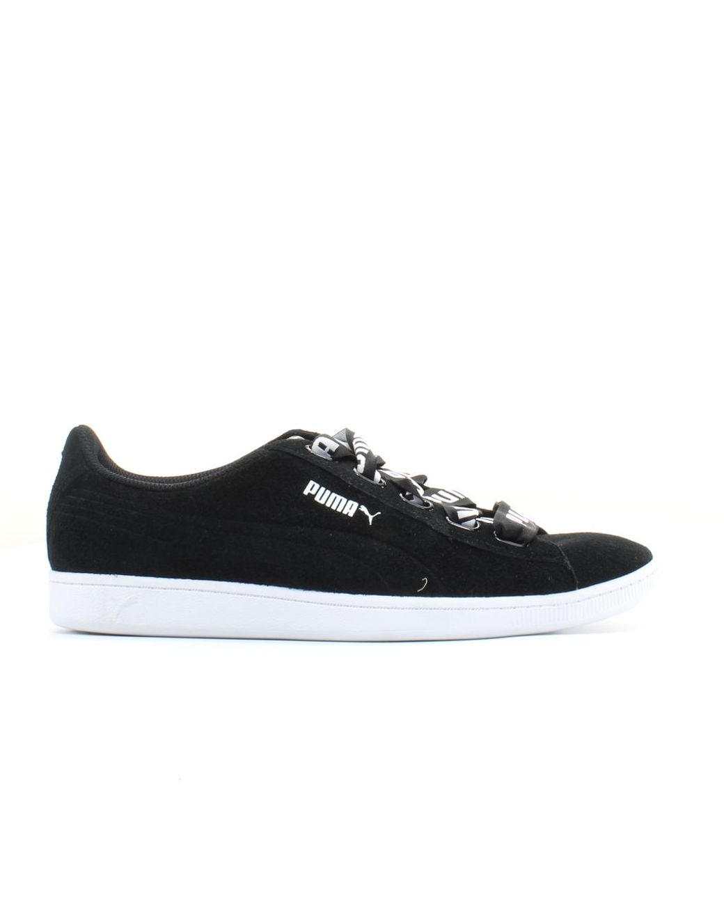 PUMA Black Vikky Ribbon Leather Lace Up Trainers 365312 01