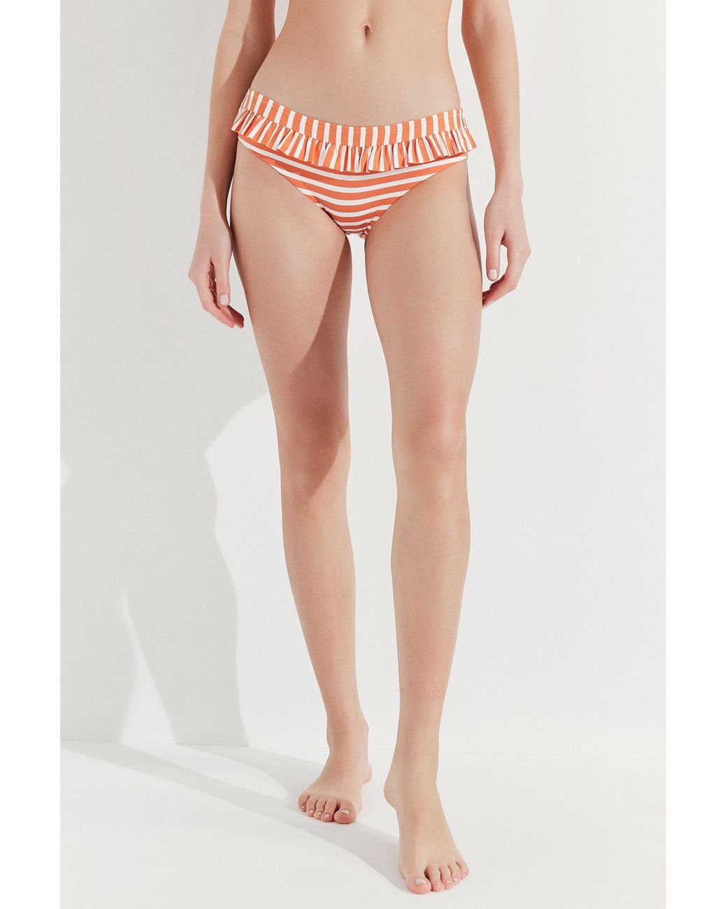 Penti Pink Striped Mid-Waist Hipster Bikini Bottoms