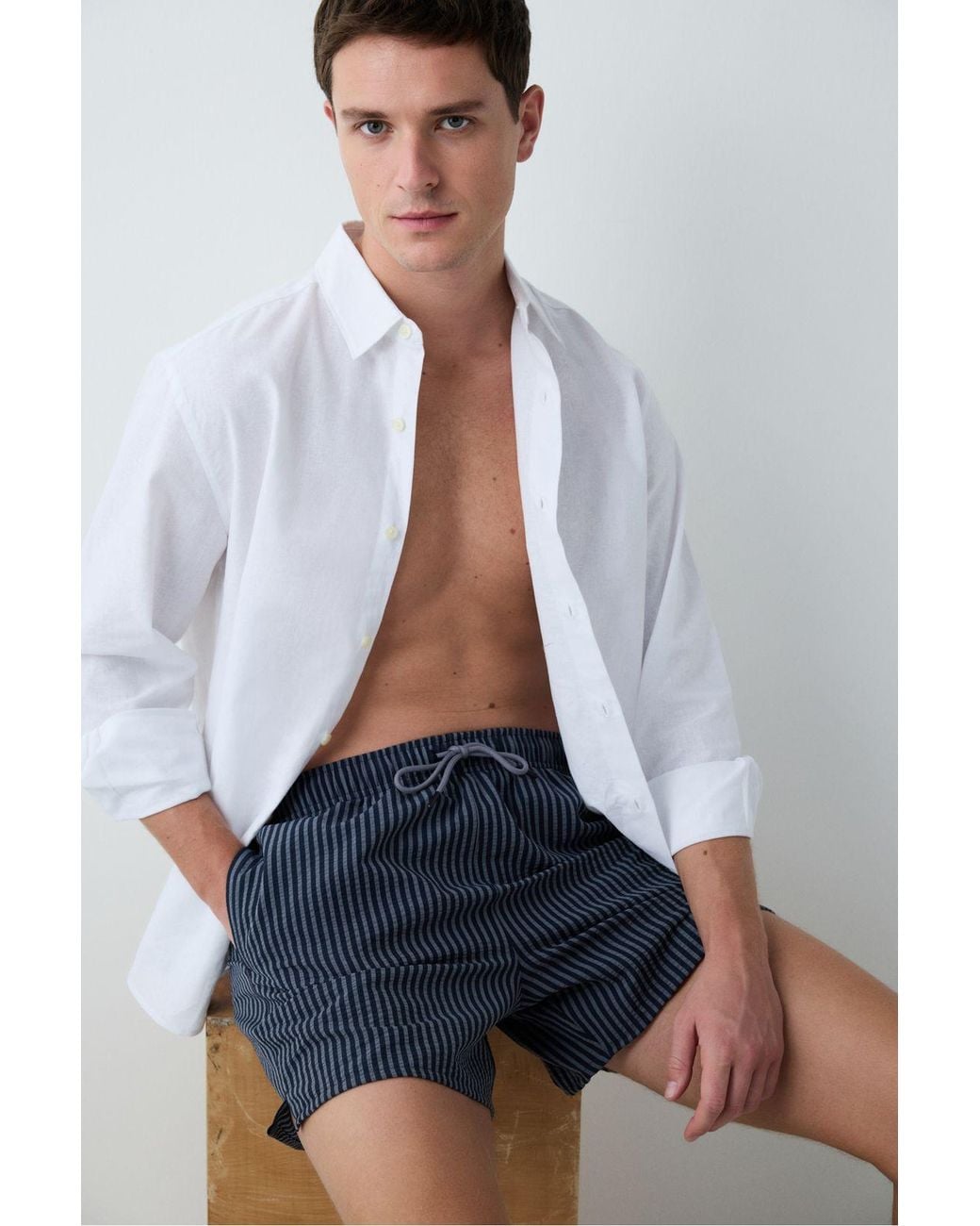 Penti Blue Striped Swim Shorts for men