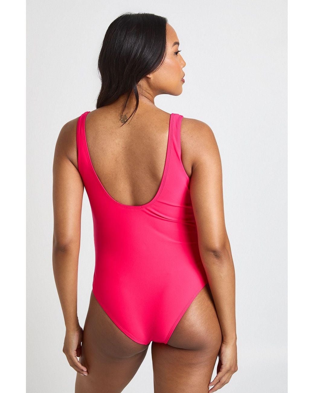 Boohoo Pink Maternity Knot Detail Swimsuit