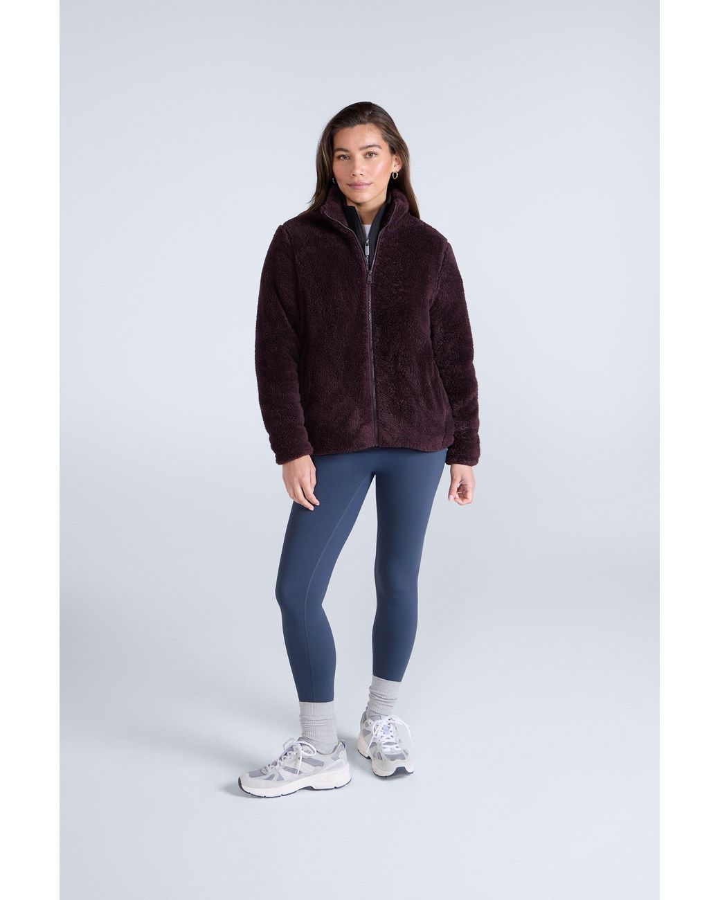 Mountain Warehouse Blue Teddy Fleece Coat Full Zip Casual Warm Cosy Jacket