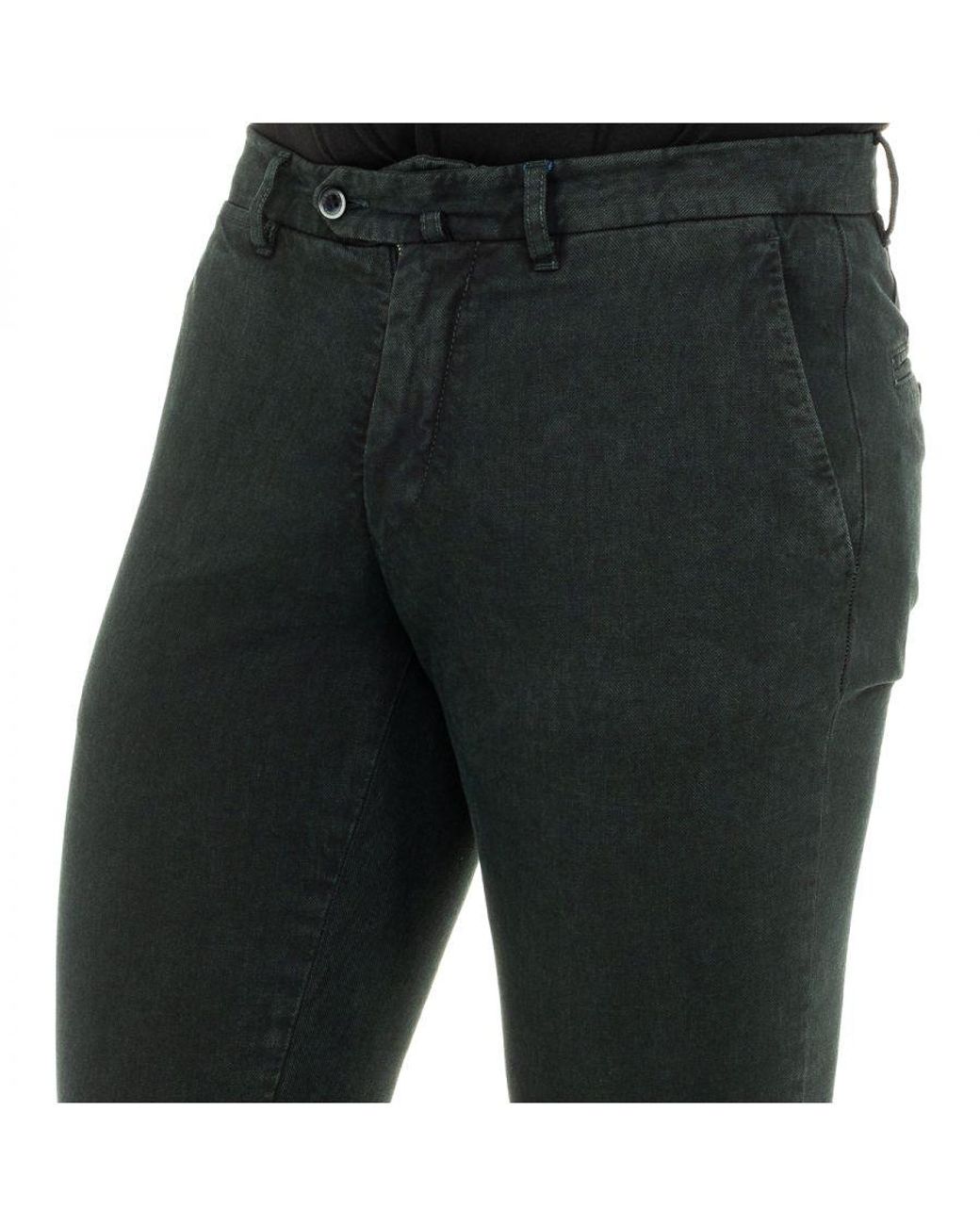 La Martina Black Long Trousers With Straight Cut Hems Kmta01 for men