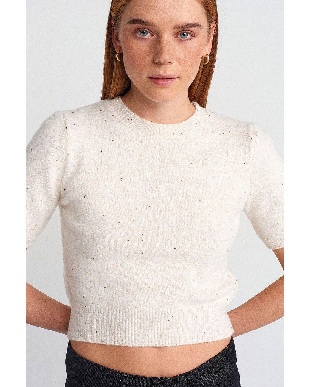 Dilvin White Wool Blend Sweater