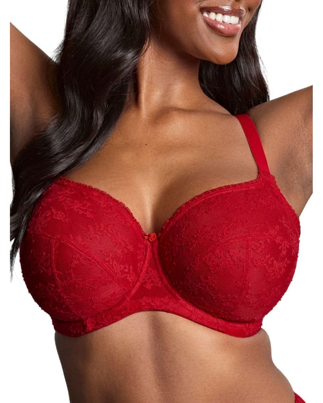 Panache Red Tango Lace Balcony Bra