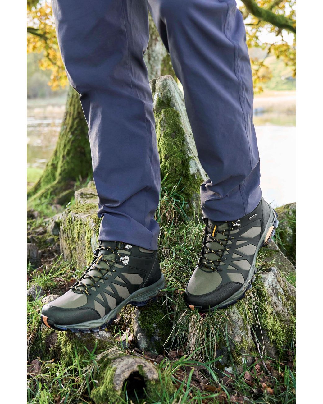 Mountain Warehouse Blue 'Trekker Ii' Softshell Boots With Heel & Toe Bumpers Waterproof Hiking Shoes for men