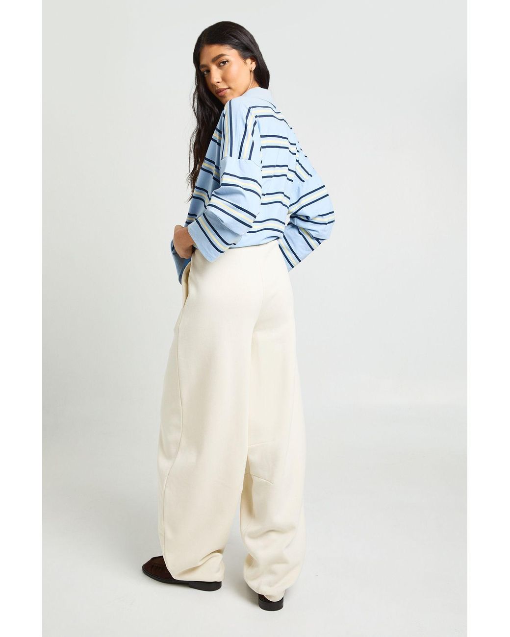Boohoo Blue Tall Barrel Leg Jogger