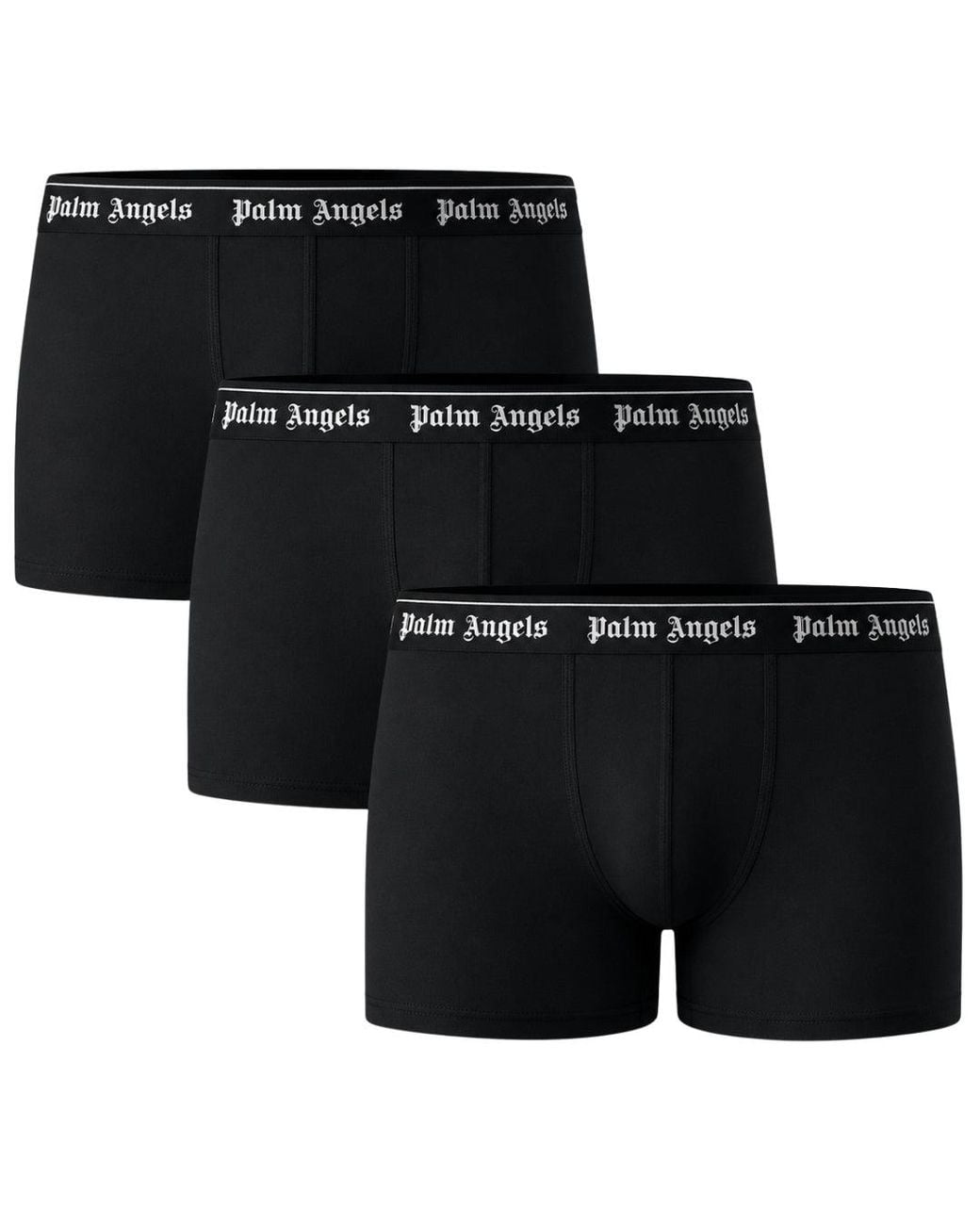 Palm Angels Black Tri-Pack Classic Logo Boxer Shorts Cotton for men