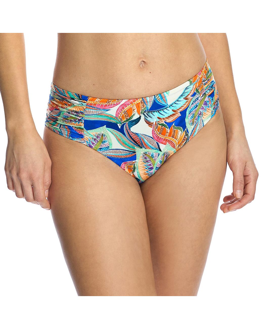 Ory Blue High-Waisted Bikini Panties W241457