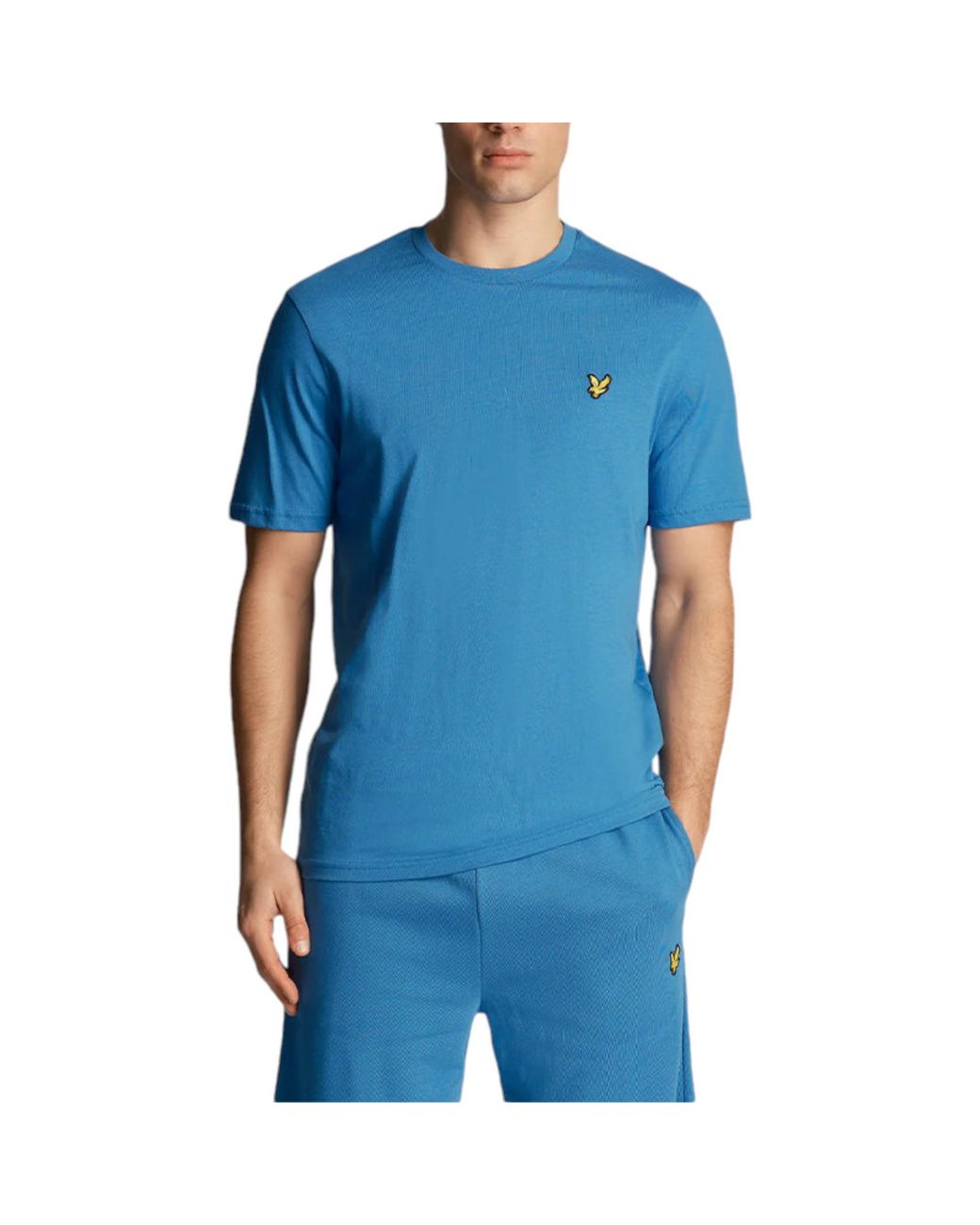 Lyle & Scott Blue Short Sleeve T Shirts Regular Fit Crew Neck Summer Cotton Tee for men