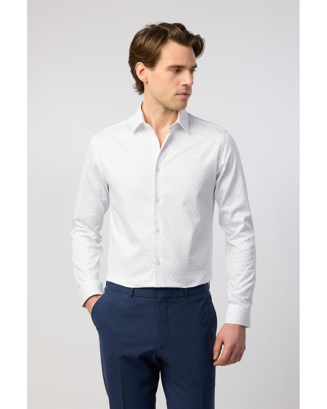 Ted Baker White Long Sleeve Slim Fit Formal Shirt for men