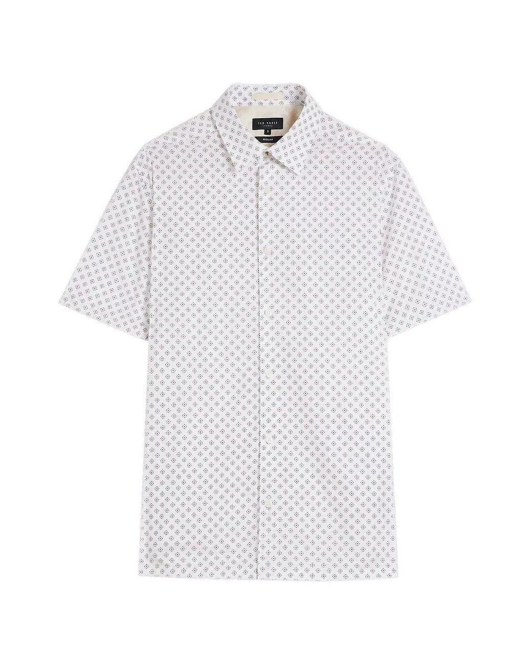 Ted Baker White Forter Geo Print Shirt for men