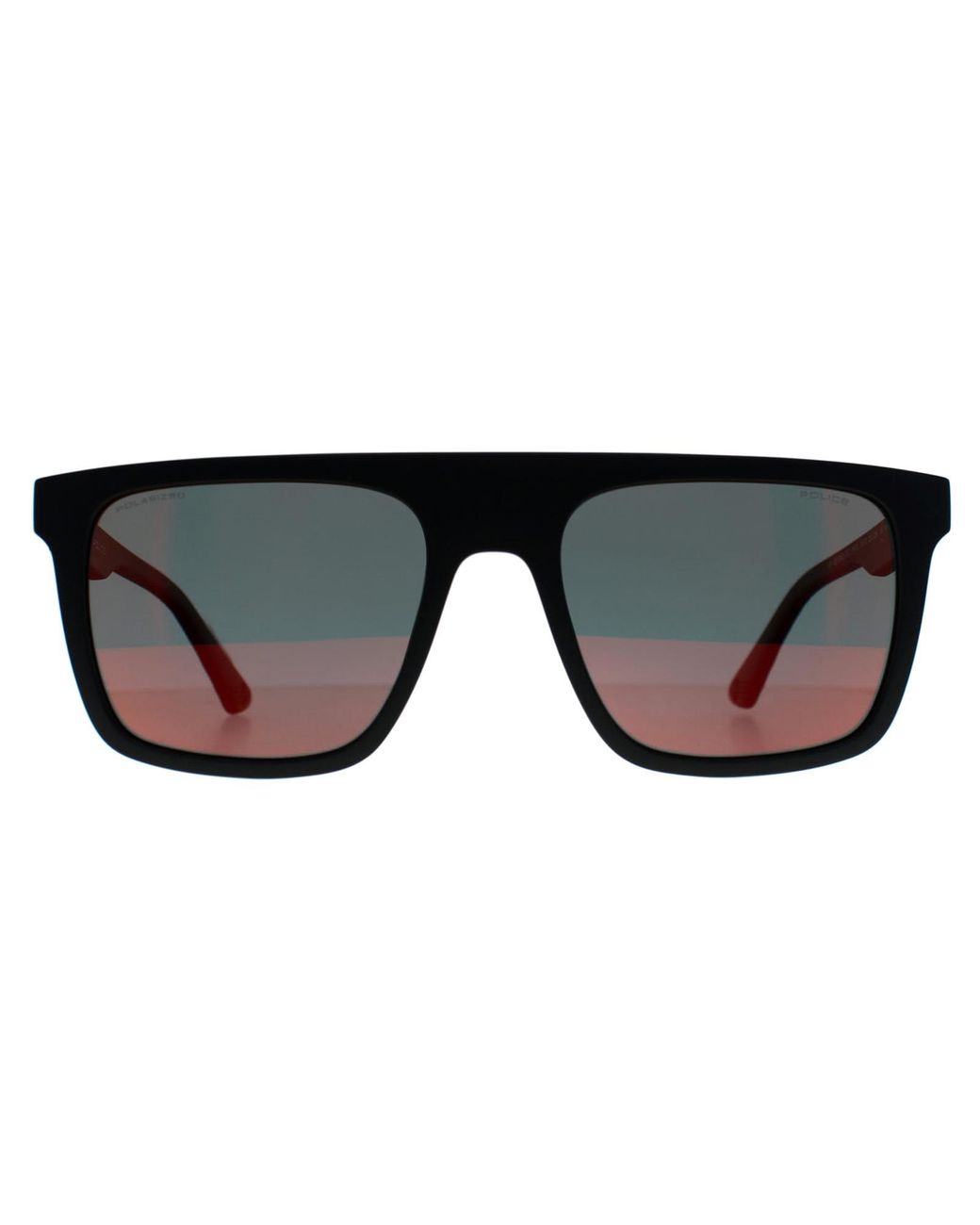 Police Black Square Matte Mirror Splf61 Beyond Lite 2 for men