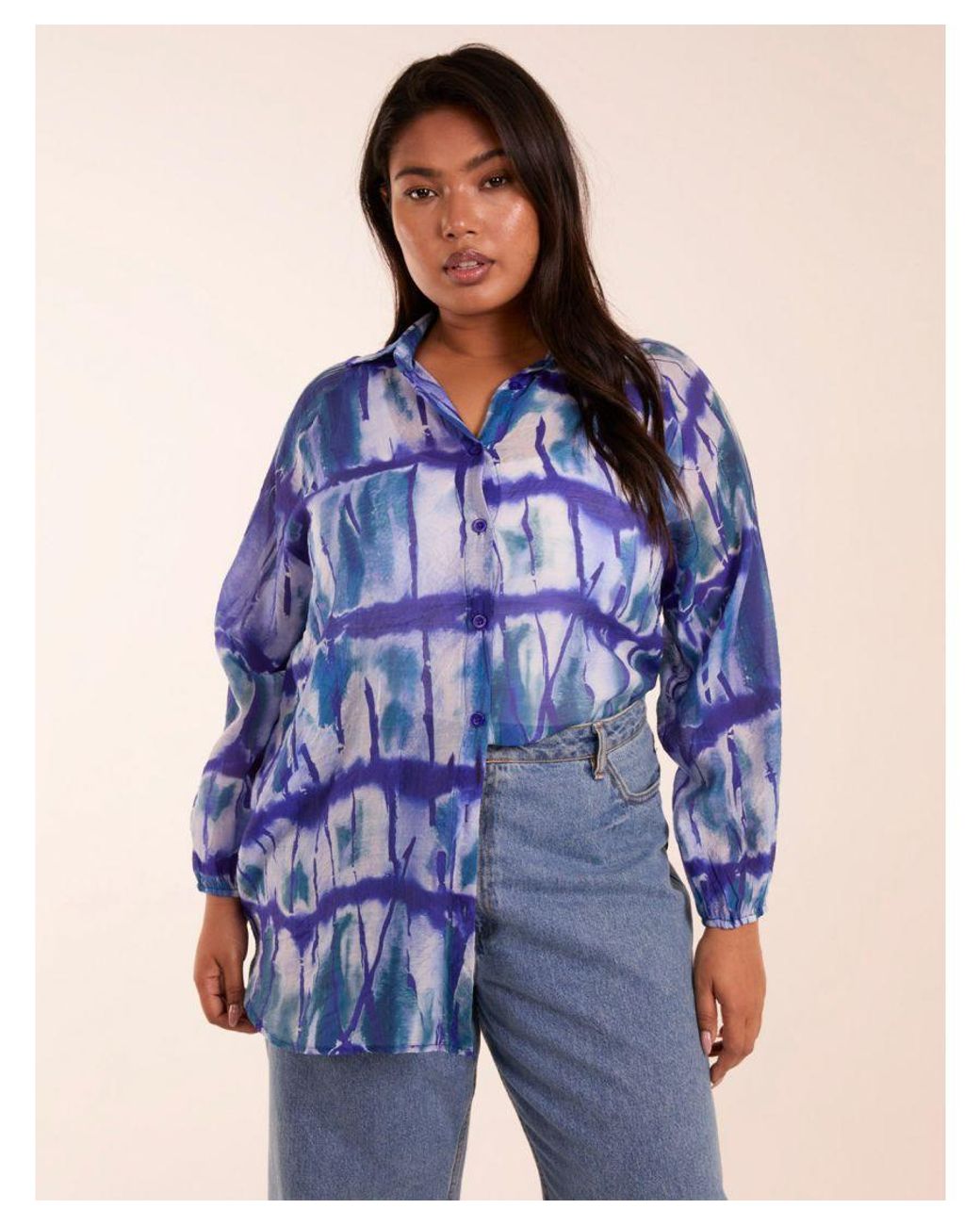 Blue Vanilla Blue Curve Tie Dye Shirt