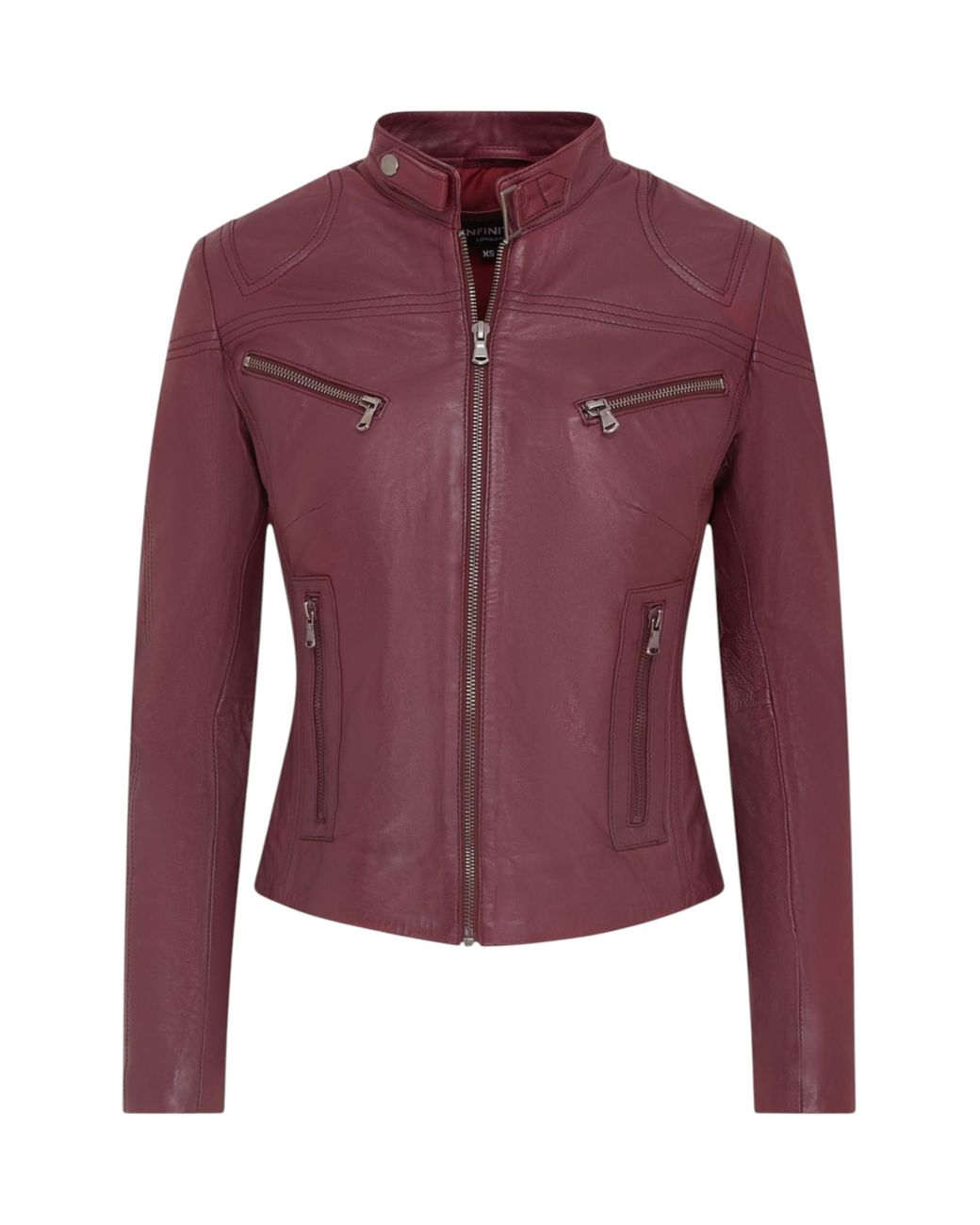 Infinity Leather Purple Slim-Fit Biker Jacket-Maldon Lamb Leather