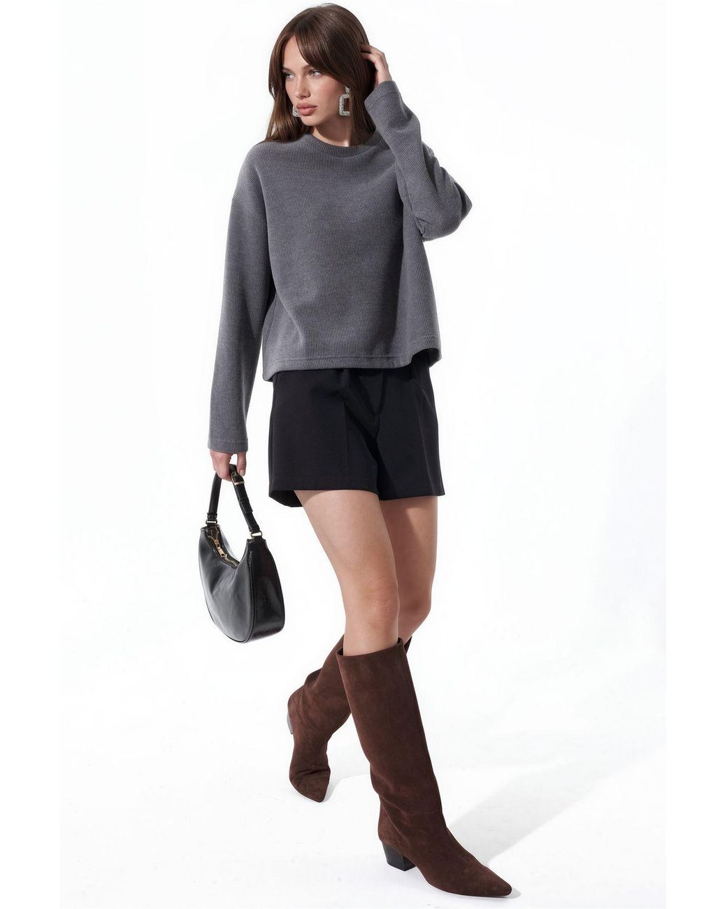 Busem Gray Cotton-Blend Sweater
