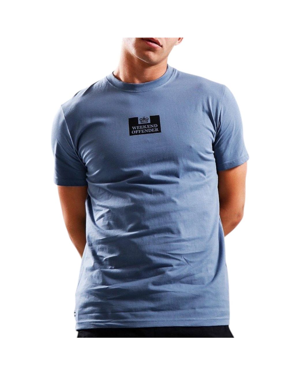 Weekend Offender Blue T Shirts Height Crew Neck Short Sleeve Cotton Summer New for men