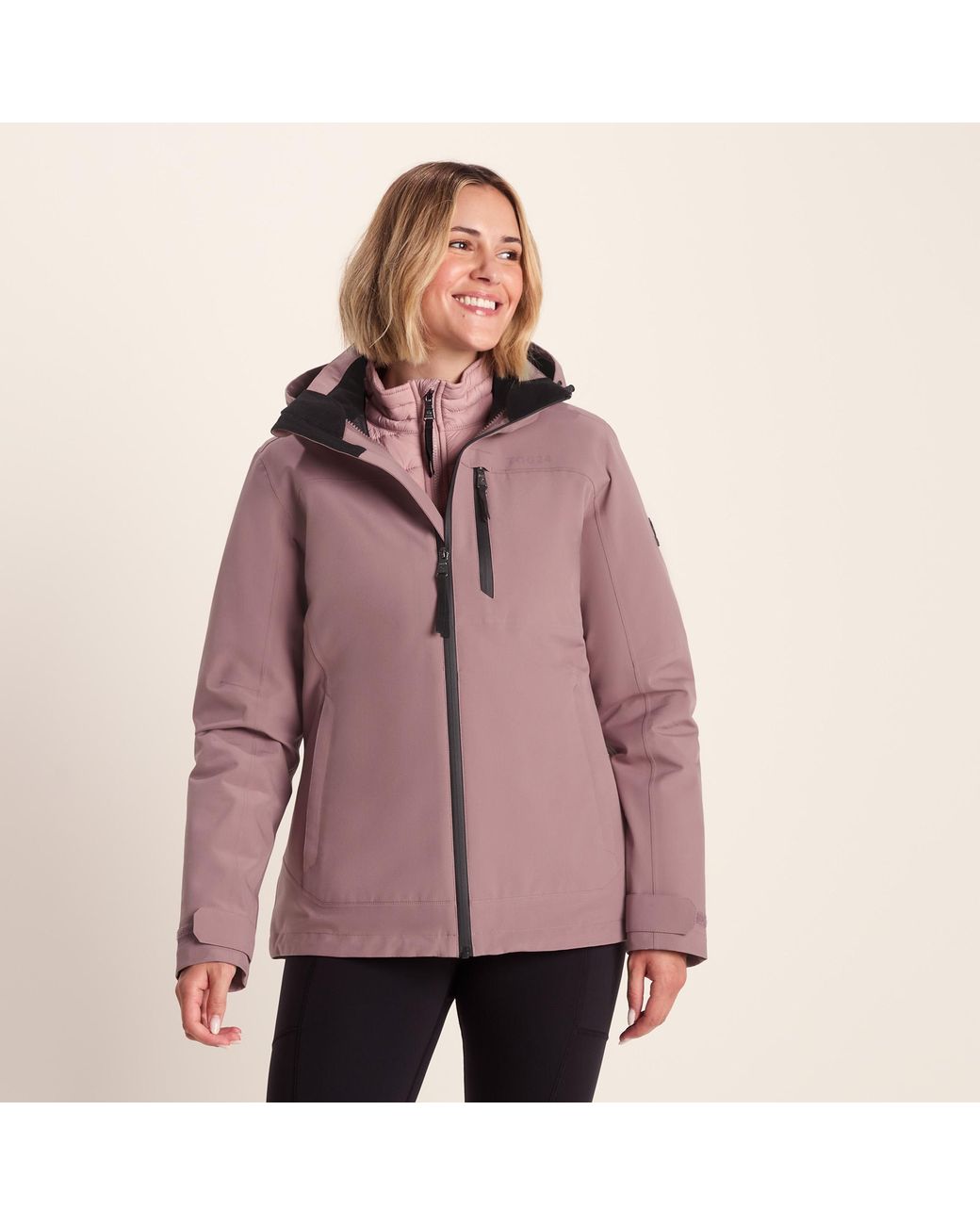 TOG24 Pink Beverley Waterproof 3In1 Jacket Mauve