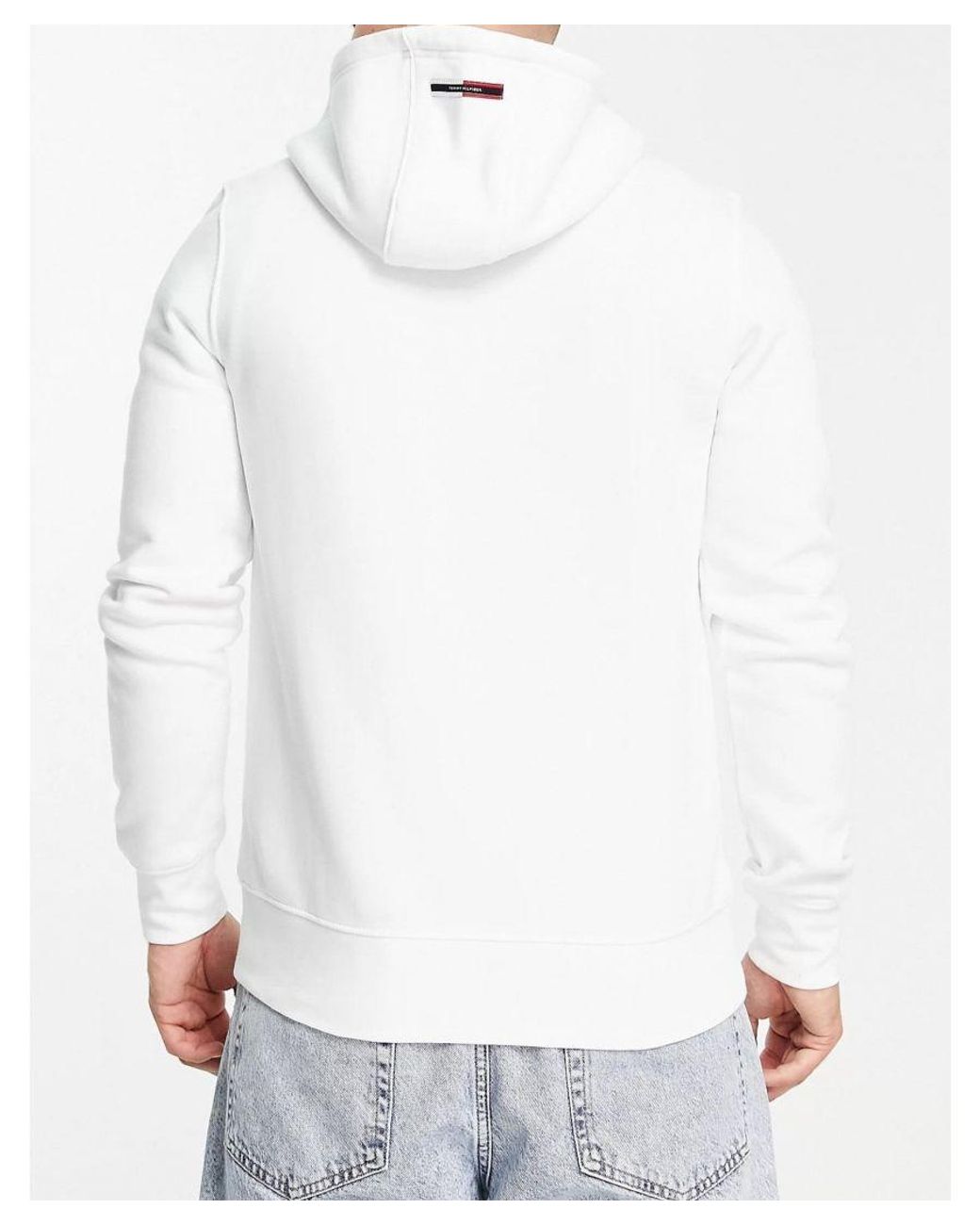 Tommy Hilfiger Signature White Hoodie In for Men | Lyst UK