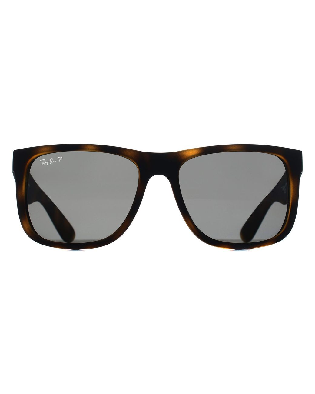Ray-Ban Black Rectangle Matte Havana Dark Polarized Rb4165 Justin