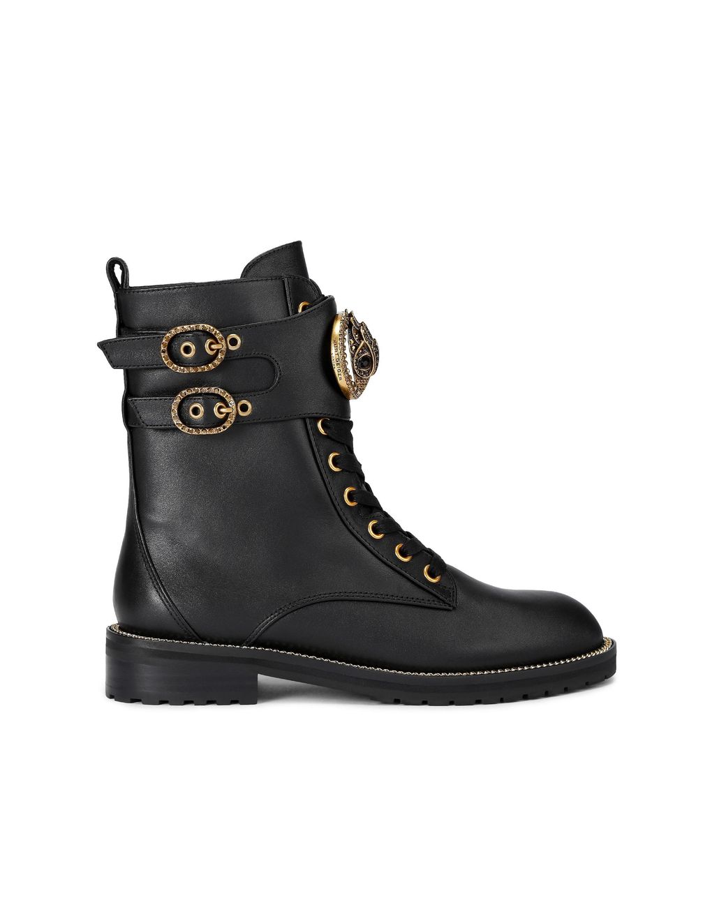 Kurt Geiger Black Leather Stoop Chelsea Biker Boots