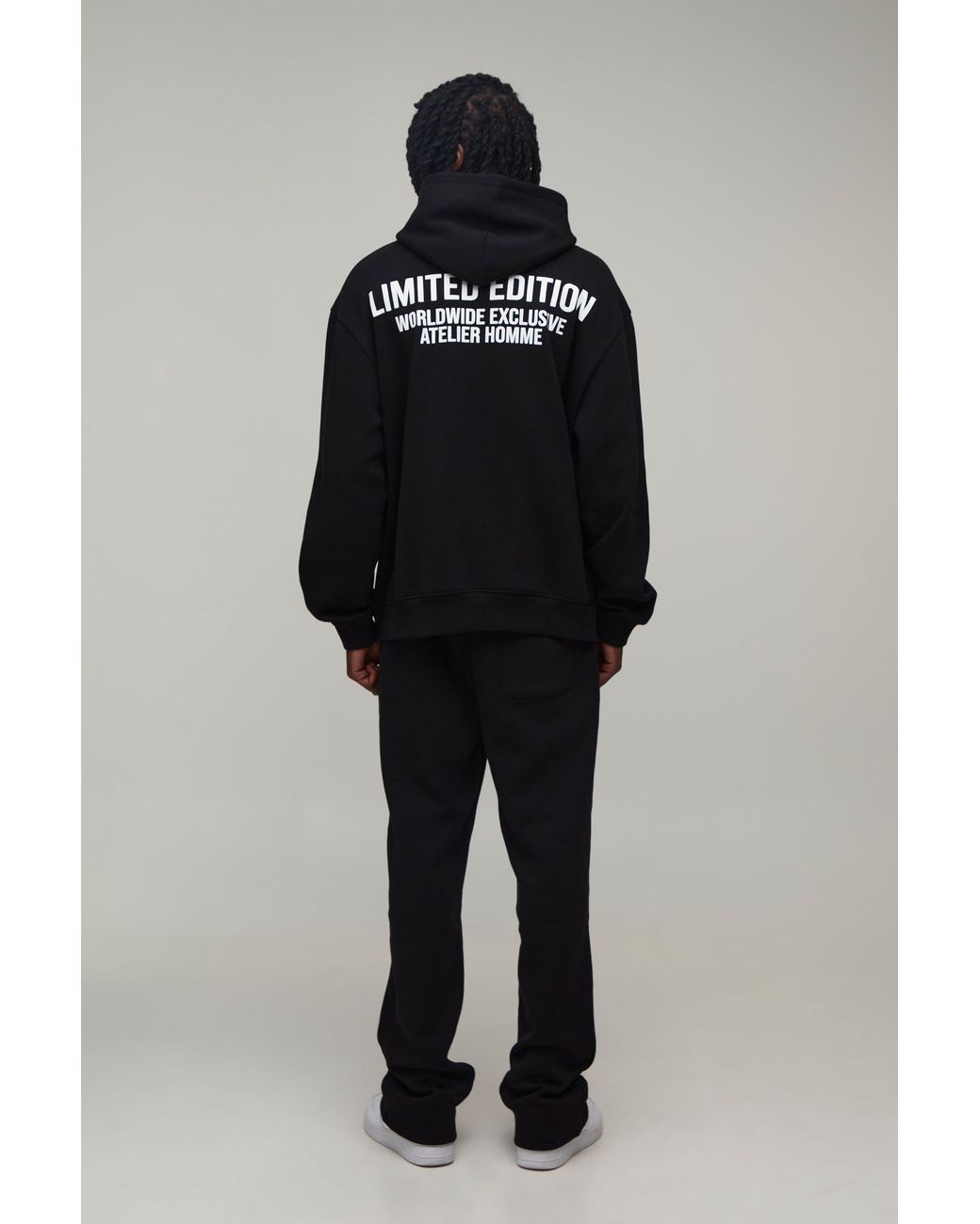BoohooMAN Black Tall Straight Leg Limited Edition Washed Joggers for men