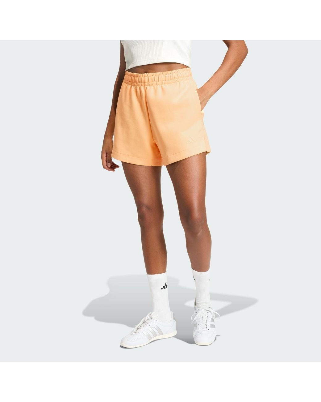 Adidas White Soft Lux Loose Shorts