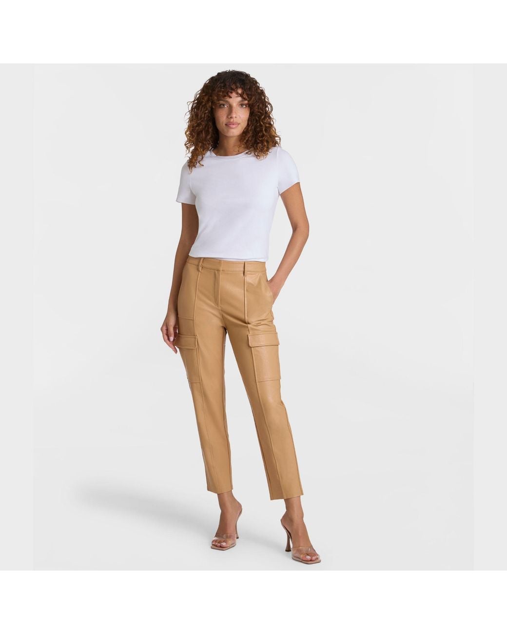 Commando White Faux Leather 7/8 Cargo Trouser