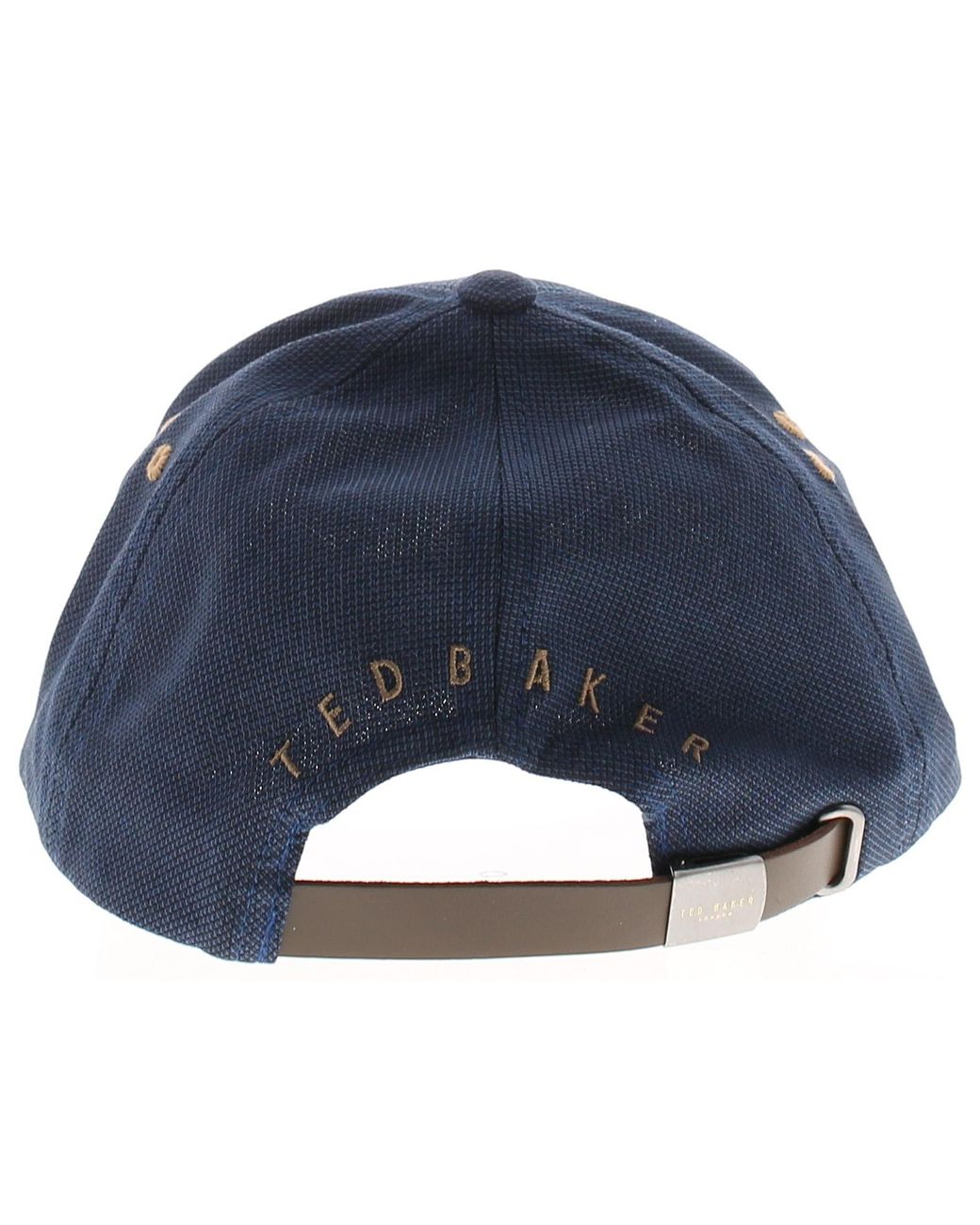 Ted Baker Blue Baseball Hat Mxh Monei Cap Adjustable Strap Branding To Back Cotton