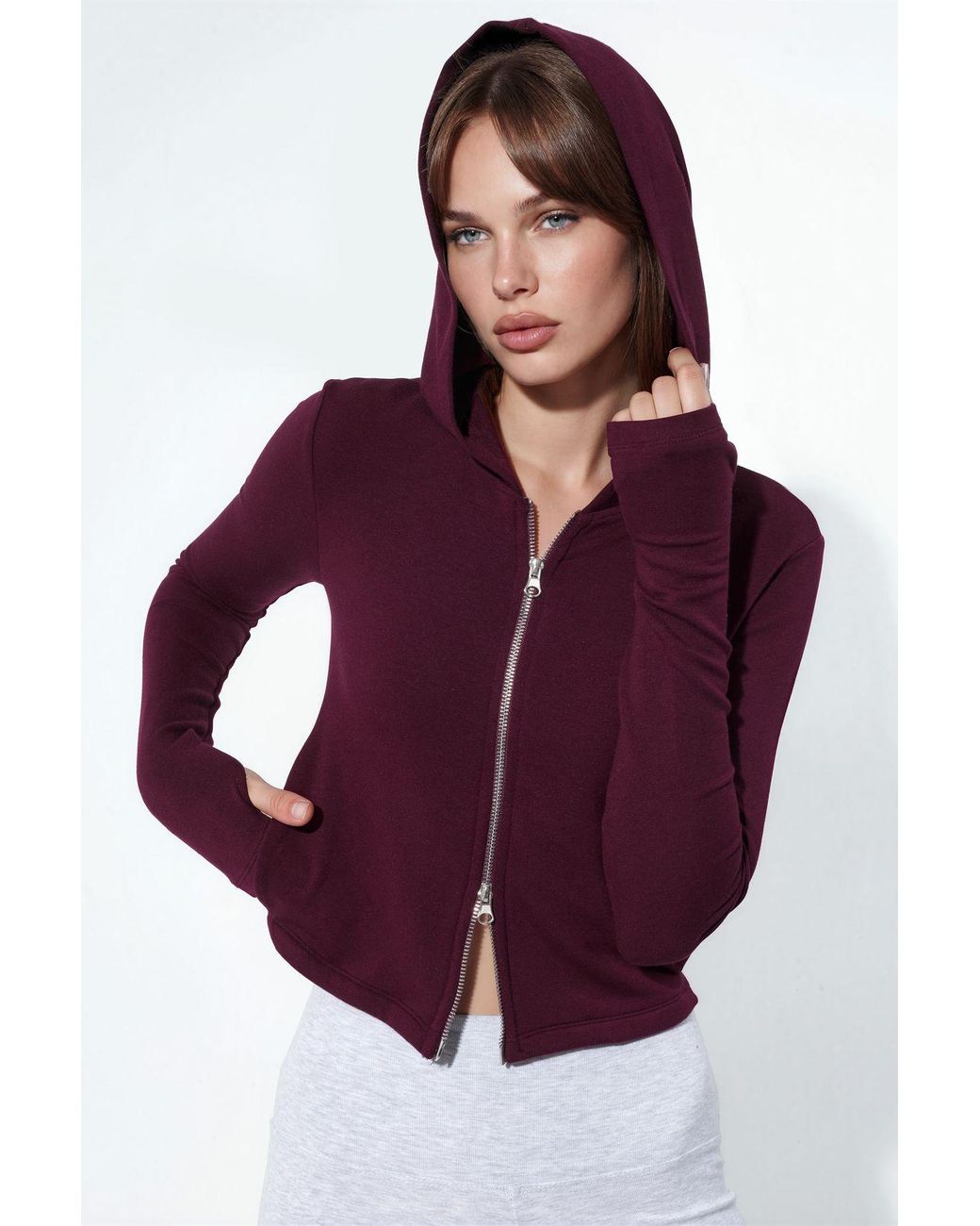 Busem Purple Cotton Modal Cardigan