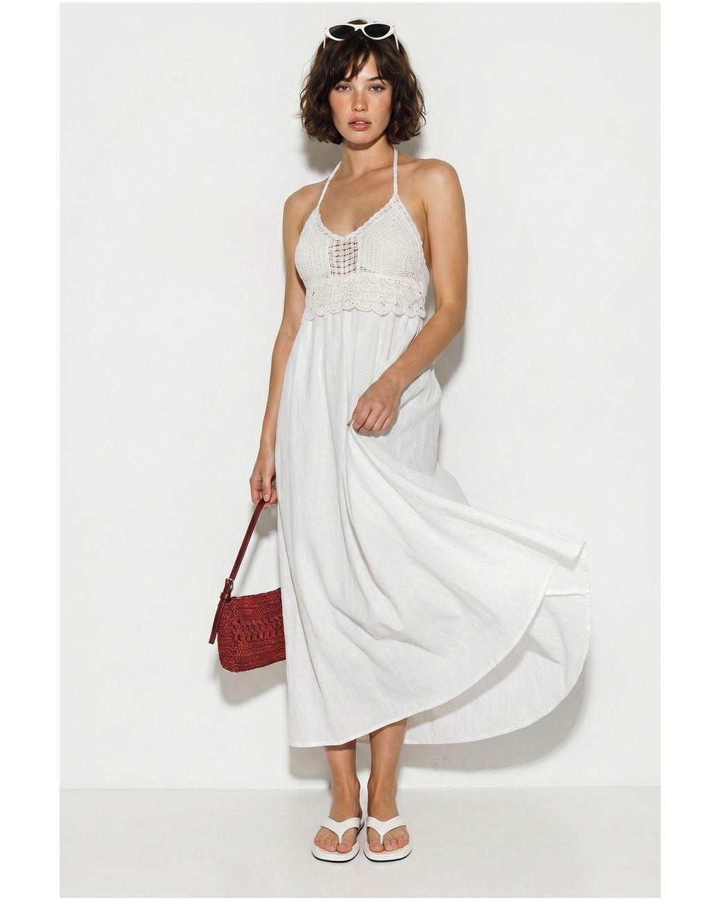 Bianco Lucci White Midi Skirt