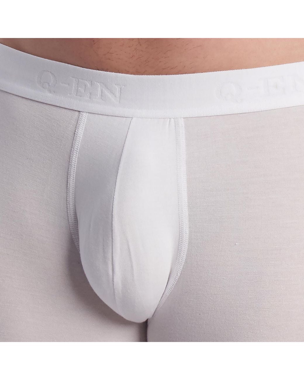 Q En White Micromodal Elastic Breathable Boxer Shorts Q101 for men