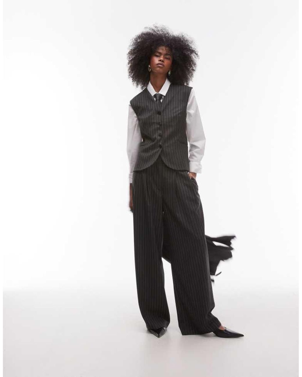 ASOS Black Tailored Built Up Neck Waistcoat