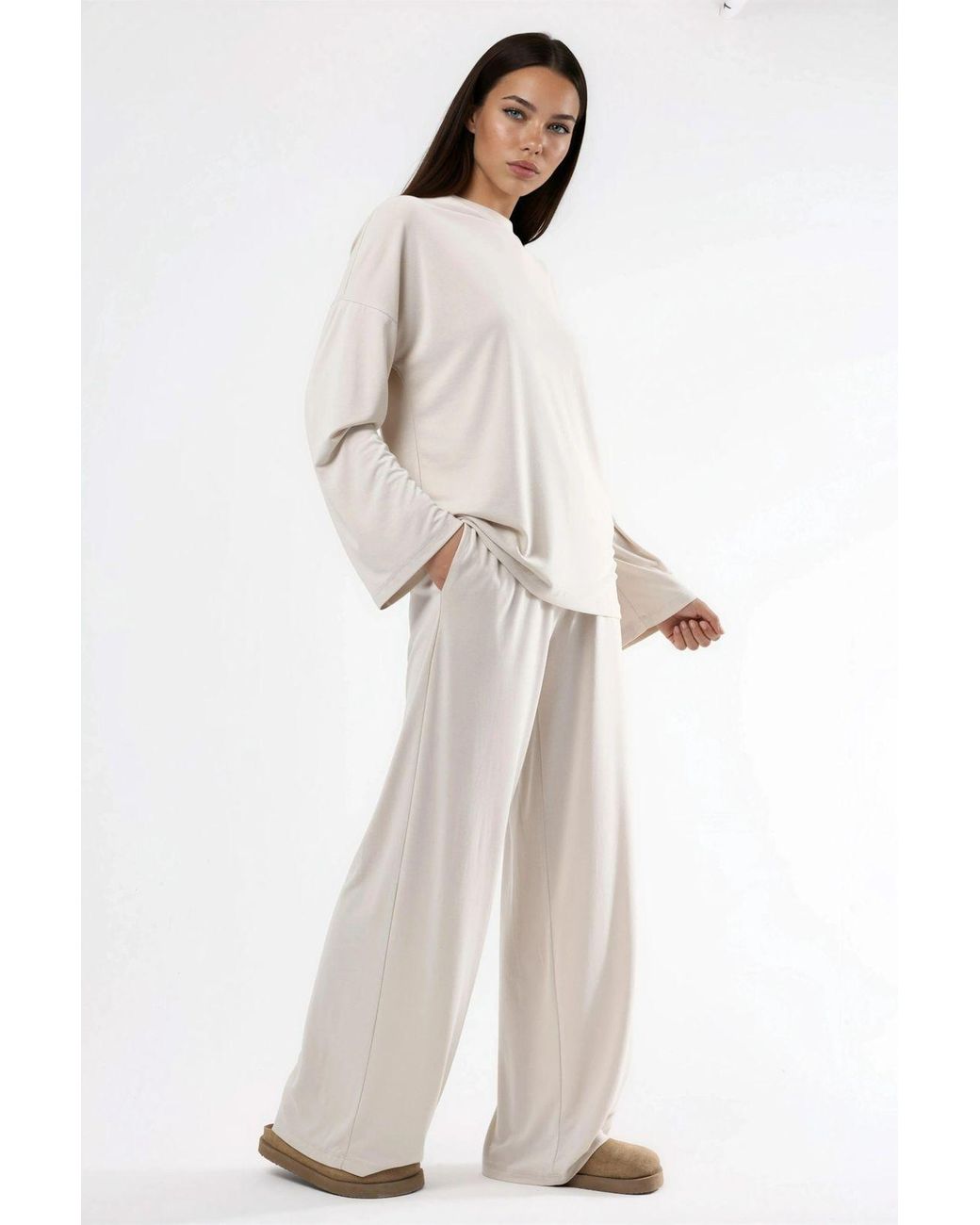 Busem White Pull On Straight Leg Pants