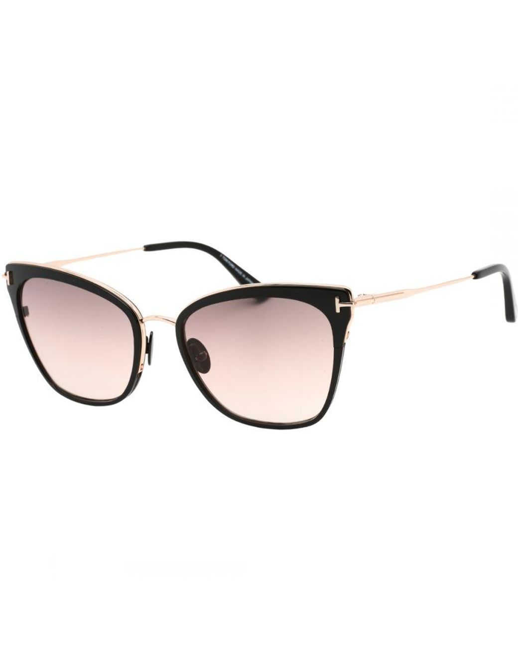 Tom Ford Brown Oversized Gold Aviator Sunglasses