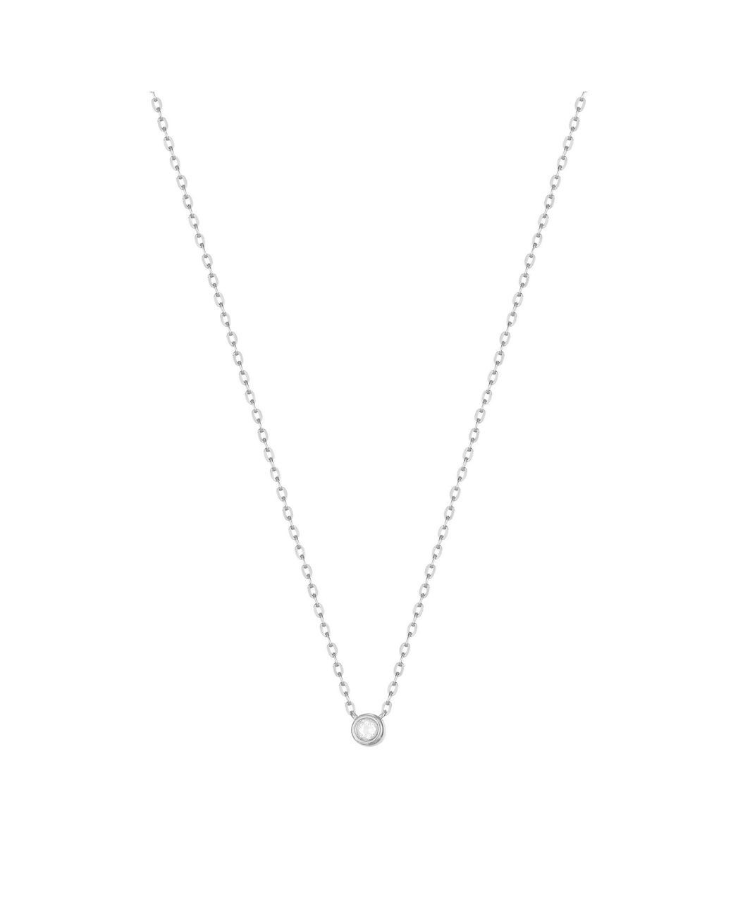 SEOL + GOLD Metallic Sterling Cz Bezel Necklace