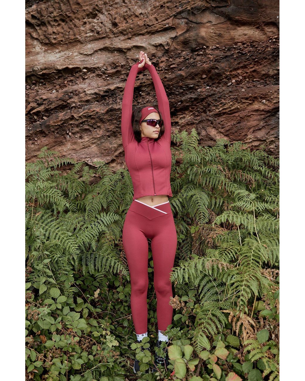 DSGN Studio Green Sport Contrast Binding Wrap Waist Legging