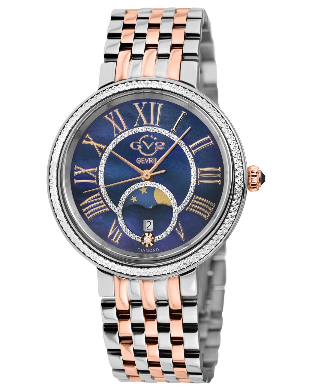 Gv2 Gray Genoa Swiss Quartz Stainless Steel Mop Dial, Two Tone Watch