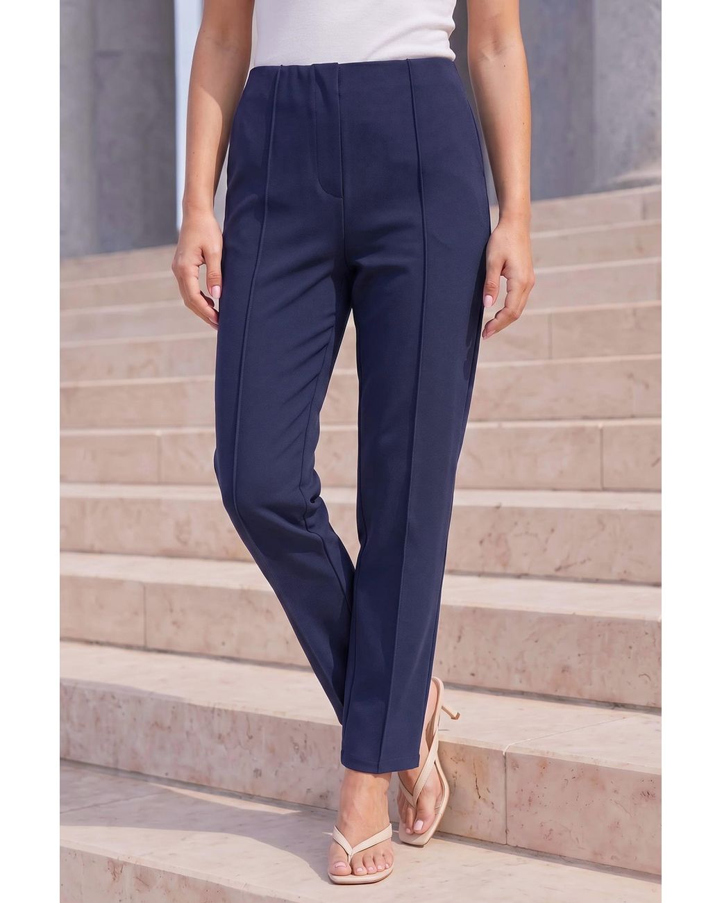 Roman Blue Petite Premium Stretch Twill Trouser