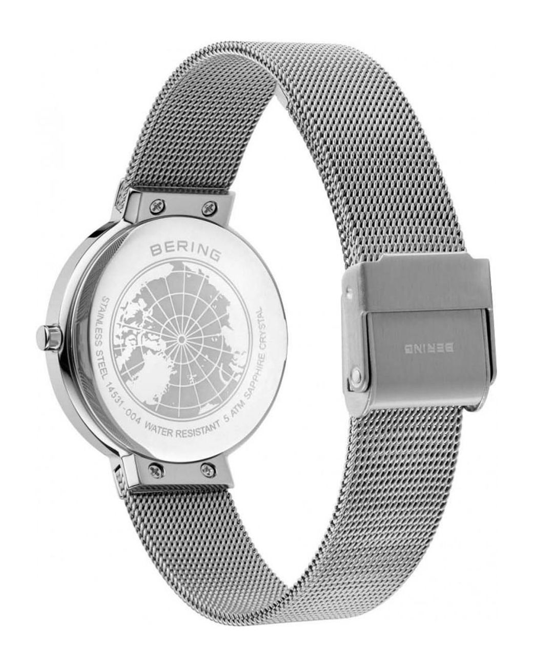 Bering Time Gray 14531-004-Gwp190 Ladies Classic Watch And Bracelet Gift Set