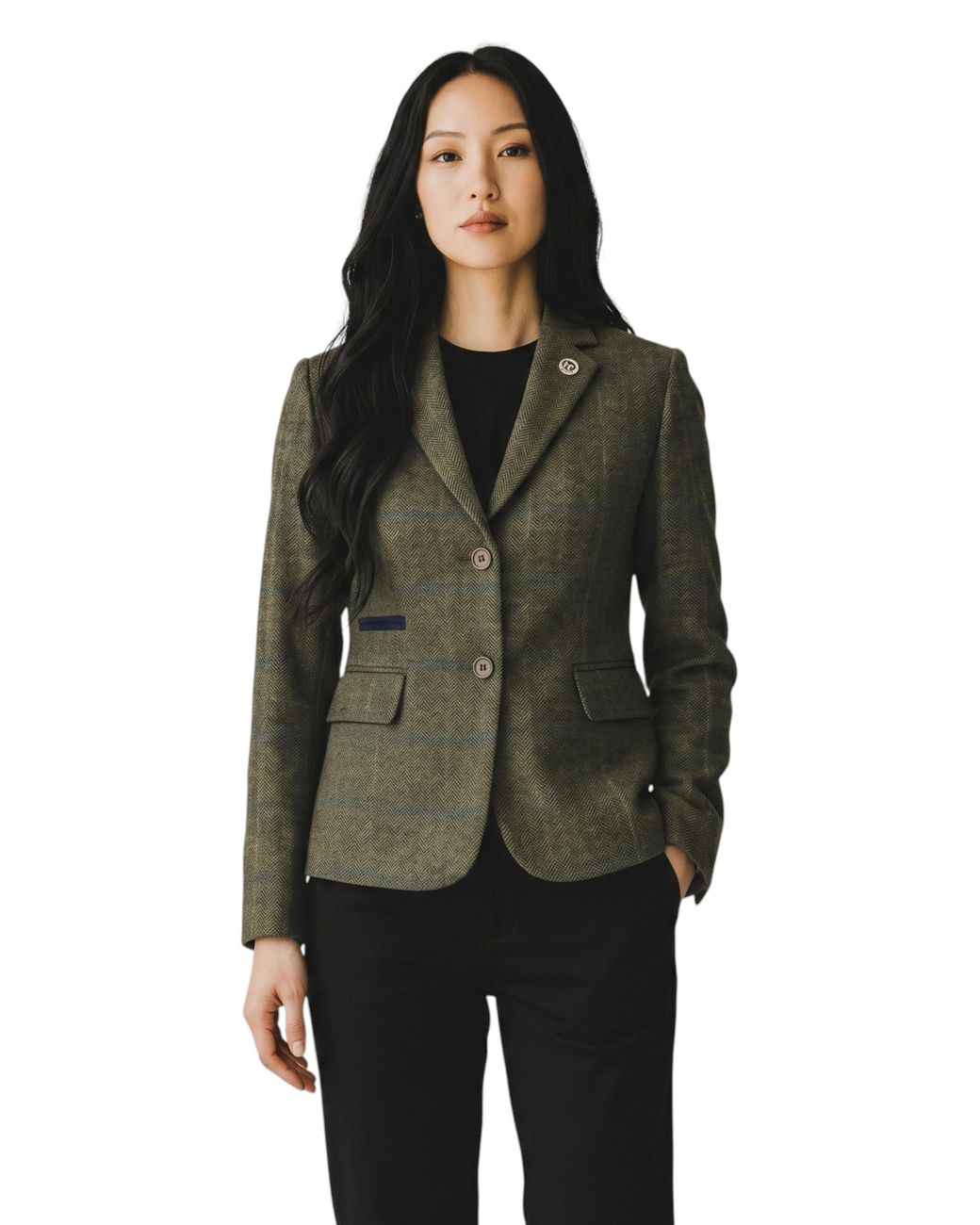 TruClothing Green Tailored Check Tweed Blazer Formal Jacket