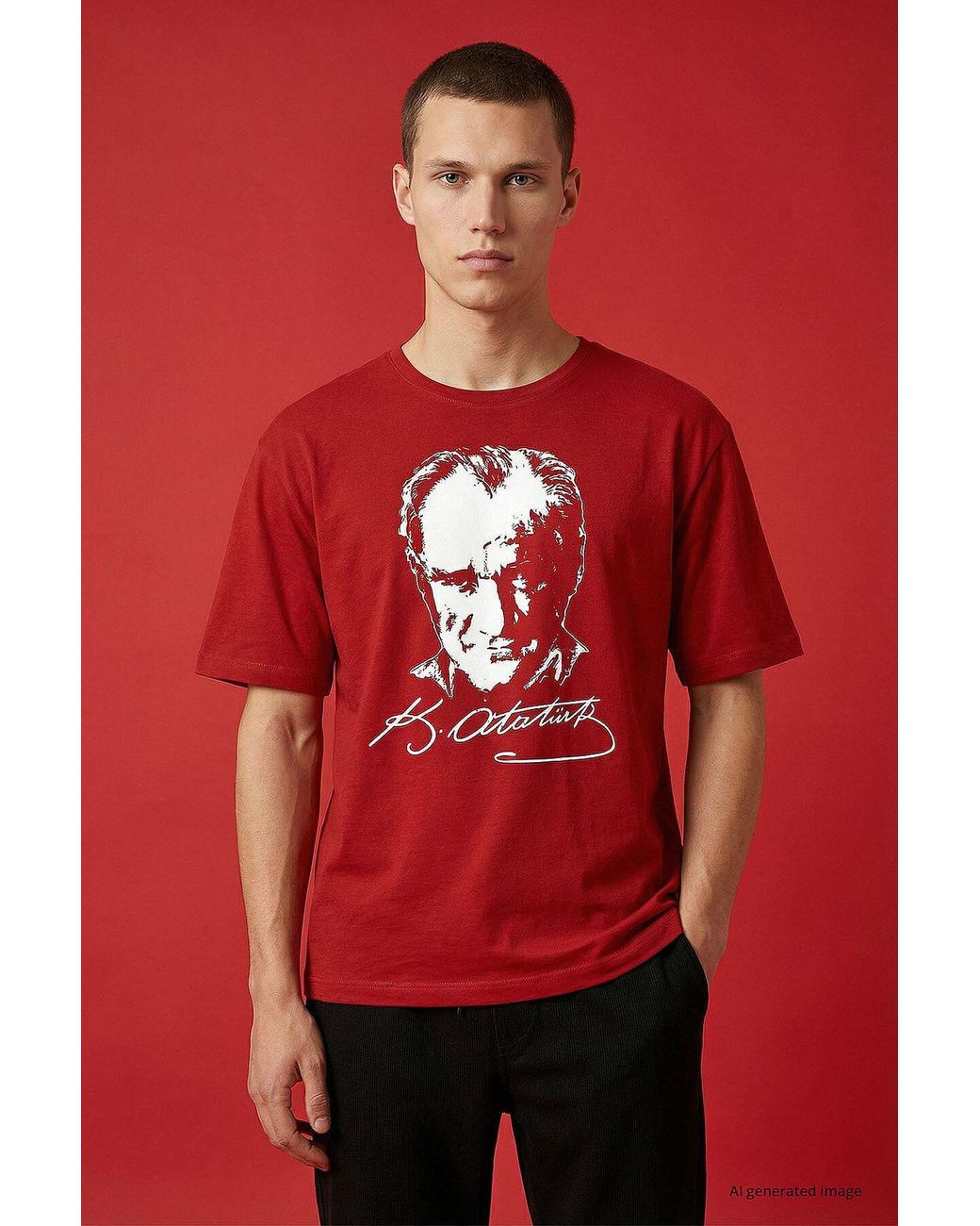 TOMMY LIFE Red Cotton Elastane T-Shirt