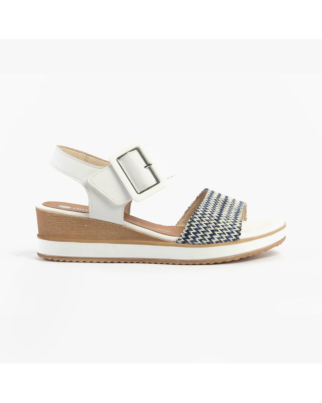 Remonte White D6453-80 Sandals Combination Leather