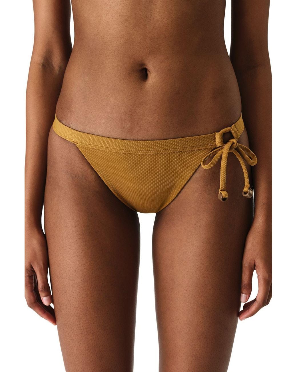 Penti Brown Montana Side Textured Mid-Waist Bikini Bottom